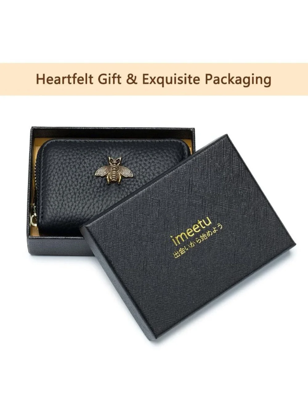 Stylish RFID Leather Card Holder Wallet for Women | Zipper Coin Purse & ID Case